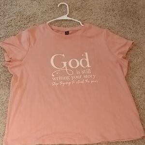 SHEIN Peach Crew Neck Tee